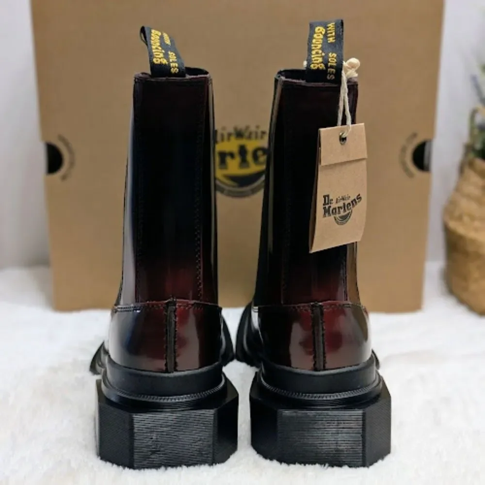 Dr. Martens Maybole Square Toe Black & Cherry Red Arcadia Chelsea Boots UK 5 NIB - Picture 7 of 14